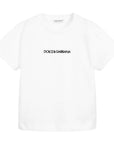 Dolce & Gabbana Unisex Kids Cotton Logo T-Shirt White