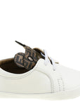 Fendi Babys Unisex Leather Trainers White