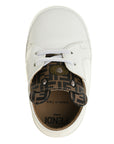 Fendi Babys Unisex Leather Trainers White
