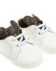 Fendi Babys Unisex Leather Trainers White