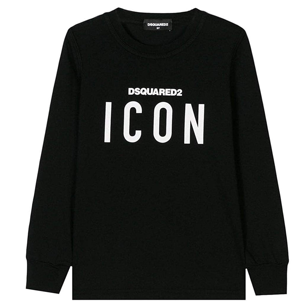 Dsquared2 Boys Long Sleeve Icon T-shirt Black – Maison Threads