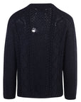 Maison Margiela Mens Distressed Cable Knit Jumper Navy