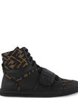 Fendi Kids Unisex High Top Trainers Black