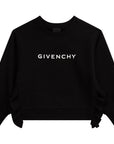 Givenchy Girls 4g Logo Twill Sweater Black