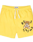 Moschino Boys Teddy Bear Print Swim Shorts Yellow