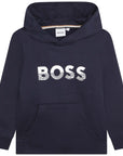 Hugo Boss Boys Classic Logo Hoodie Navy