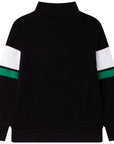 Hugo Boss Boys Black Cotton Zip-Up Top