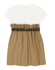 Fendi Girls FF Paper Bag Print Dress Beige