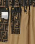 Fendi Girls FF Paper Bag Print Dress Beige