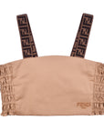 Fendi Girls FF Strap Top Beige