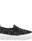 Fendi Kids Unisex FF Logo Slip Ons Black