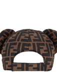 Fendi Unisex FF Print Bear Cap Brown