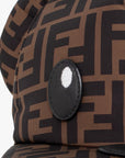 Fendi Unisex FF Print Bear Cap Brown