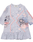 Kenzo Baby Girls Tiger Print Dress Grey