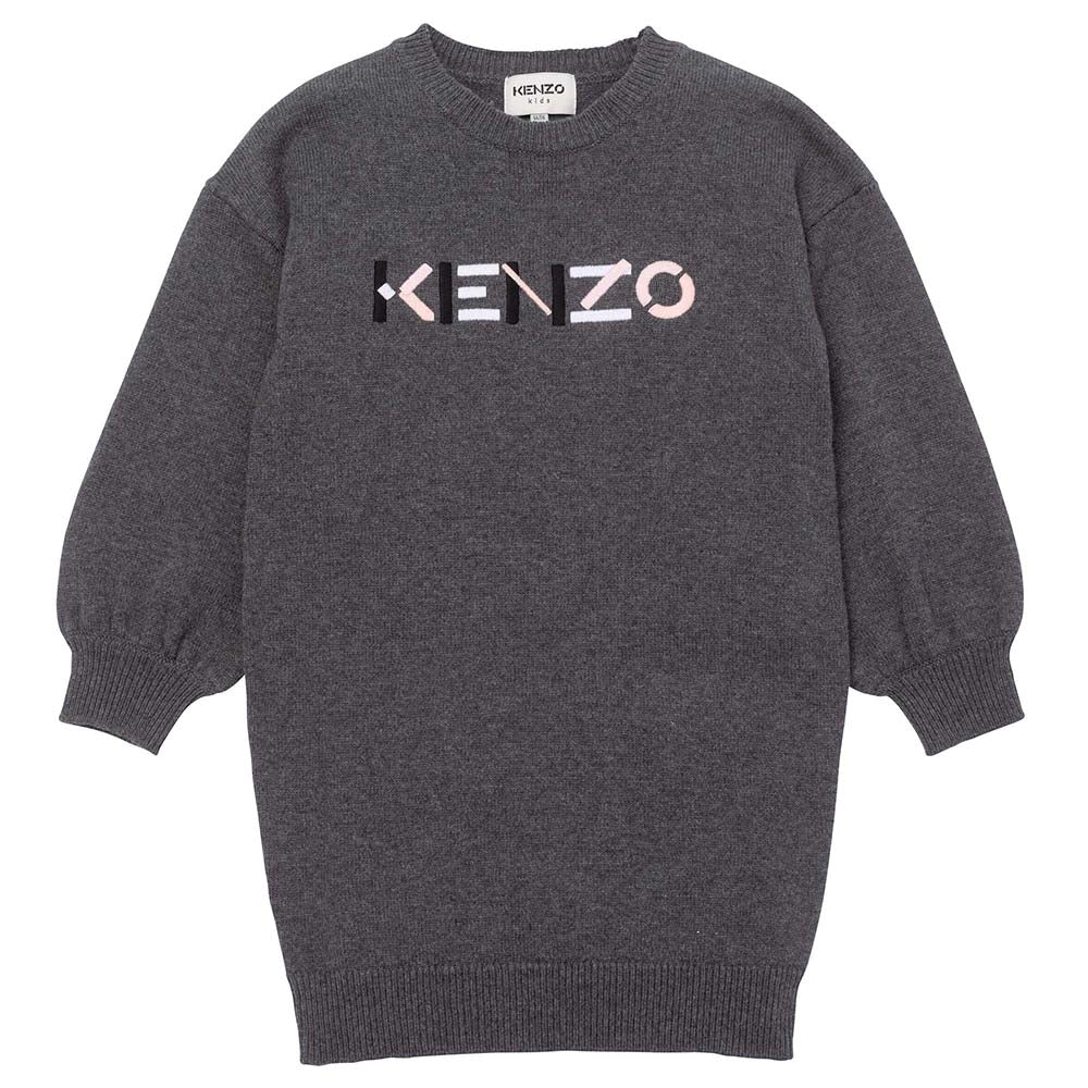 Kenzo Girls Logo Dress Grey