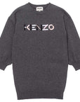 Kenzo Girls Logo Dress Grey
