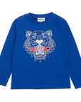 Kenzo Boys Tiger Print T-shirt Blue