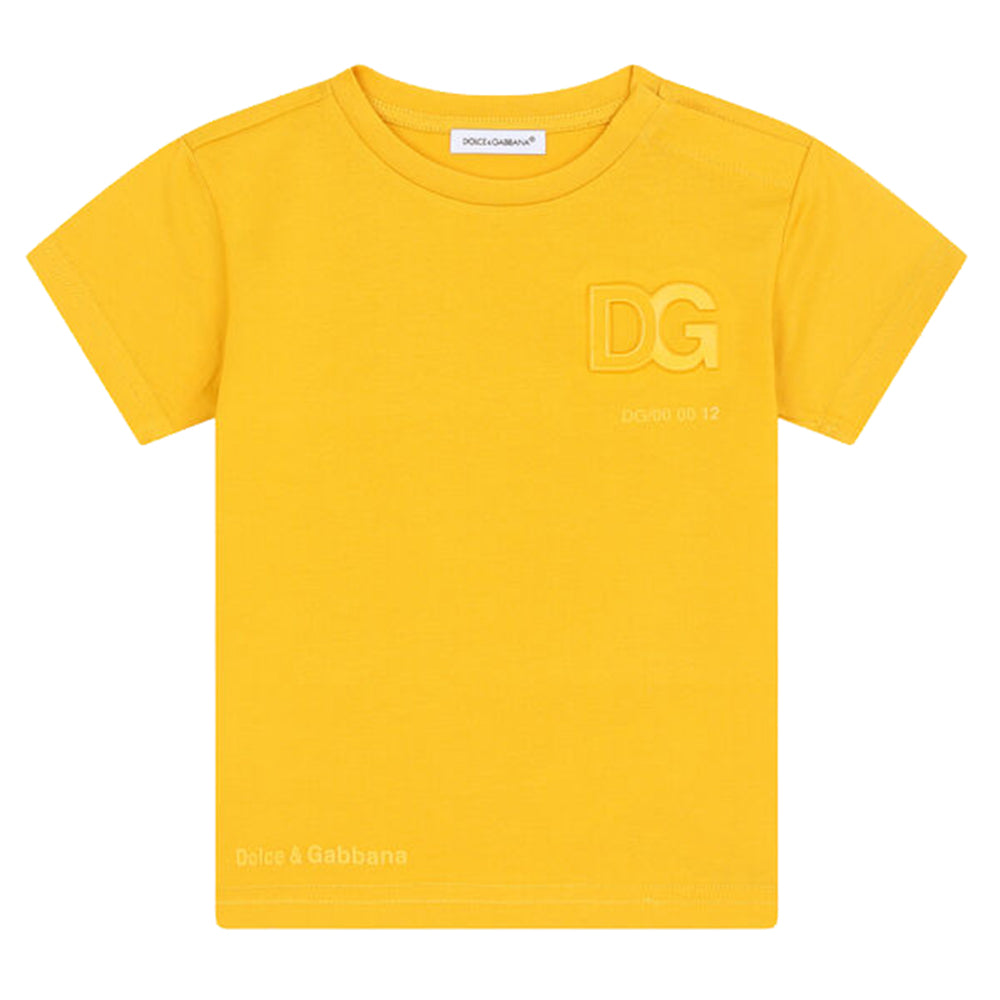 Dolce &amp; Gabbana Jersey T-shirt with embossed logo Yellow
