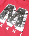 Marni Girls Sequin Logo T-shirt Red