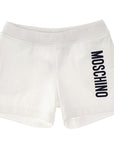Moschino Baby Unisex Logo Print Shorts White