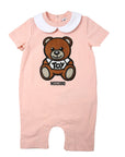 Moschino Baby Girls Teddy Bear Print Babygrow Pink