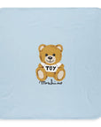 Moschino Unisex Babys Teddy Bear Blanket Blue
