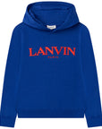 Lanvin Boys Logo Hoodie Blue