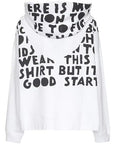 Maison Margiela Slogan Print Hoodie White