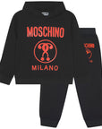 Moschino Boys Milano Logo Tracksuit Black