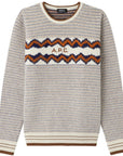 A.P.C Men's Intarsia Logo Wool Jumper White - A.p.cKnitwear