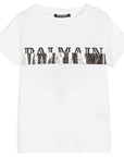 Balmain Boys Foil Logo T-shirt White - Balmain KidsT-shirts