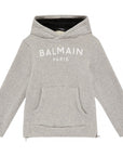 Balmain Boys Logo Hoodie Grey - Balmain KidsHoodies