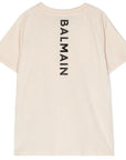 Balmain Boys Logo Print T-shirt Beige - Balmain KidsT-shirts
