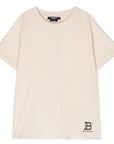 Balmain Boys Logo Print T-shirt Beige - Balmain KidsT-shirts