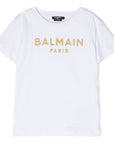 Balmain Girls Embroidered Logo T-shirt White - Balmain KidsT-shirts