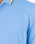 Boss Mens Striped Collar Polo Blue - BossPolos