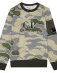 C.P Company Boys Camo Crewneck Sweater Ivy Green - C.P. Company KidsSweaters