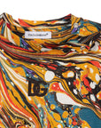 Dolce & Gabbana Baby Boys Marble Print T-Shirt Blue