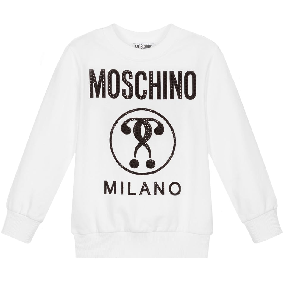 Moschino Girls Embroidered Sweatshirt White