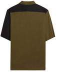 Neil Barrett Men's Abstract Colour-block Cotton Shirt Khaki