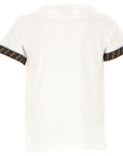 Fendi Kids Cuff Logo T Shirt White