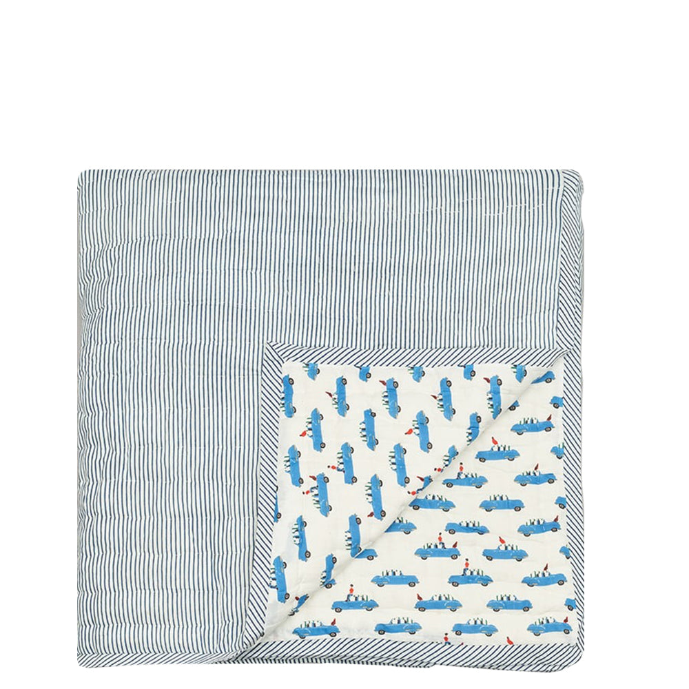 Lucas Du Tertre Blue Cars Quilt