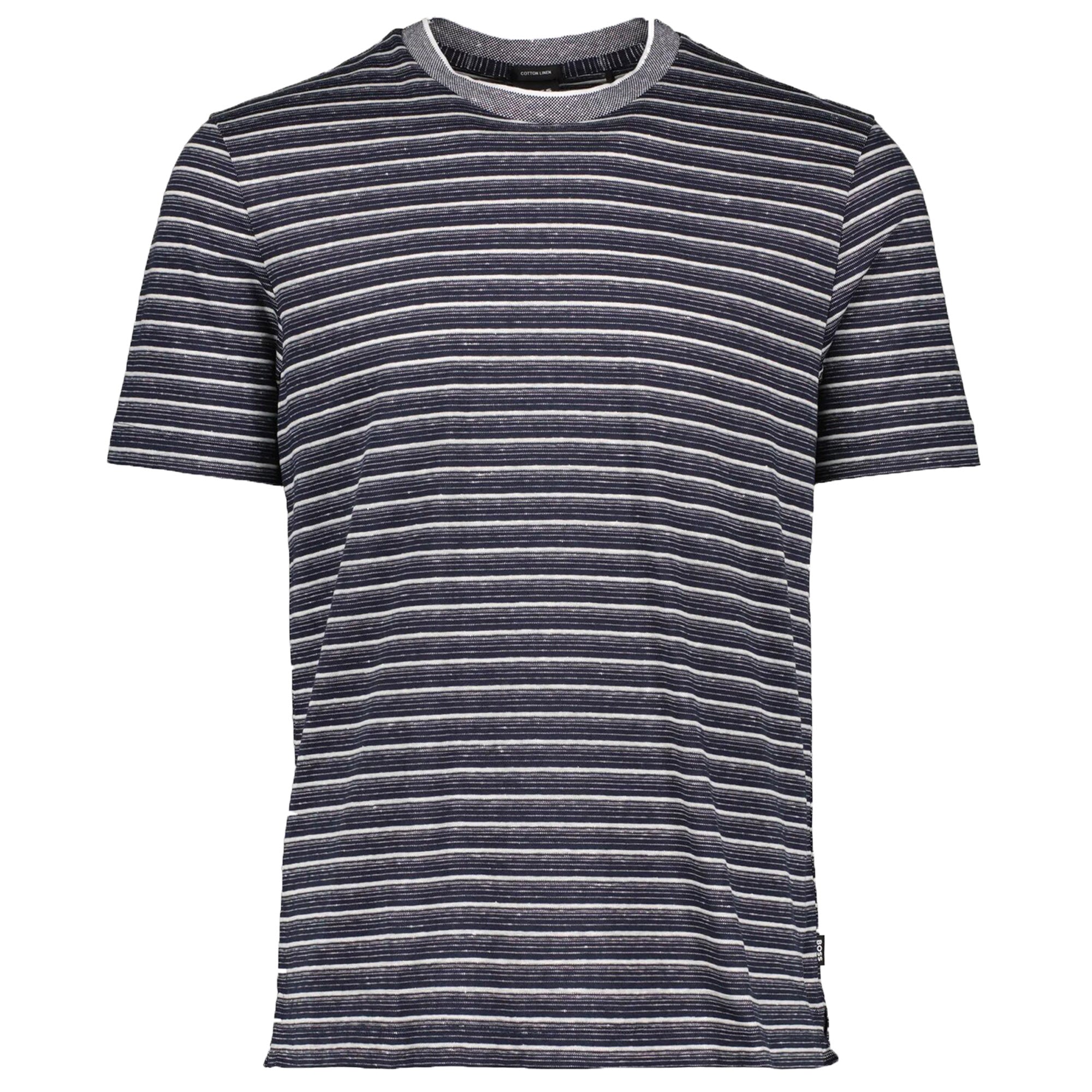 Hugo Boss Mens Striped T-shirt Navy