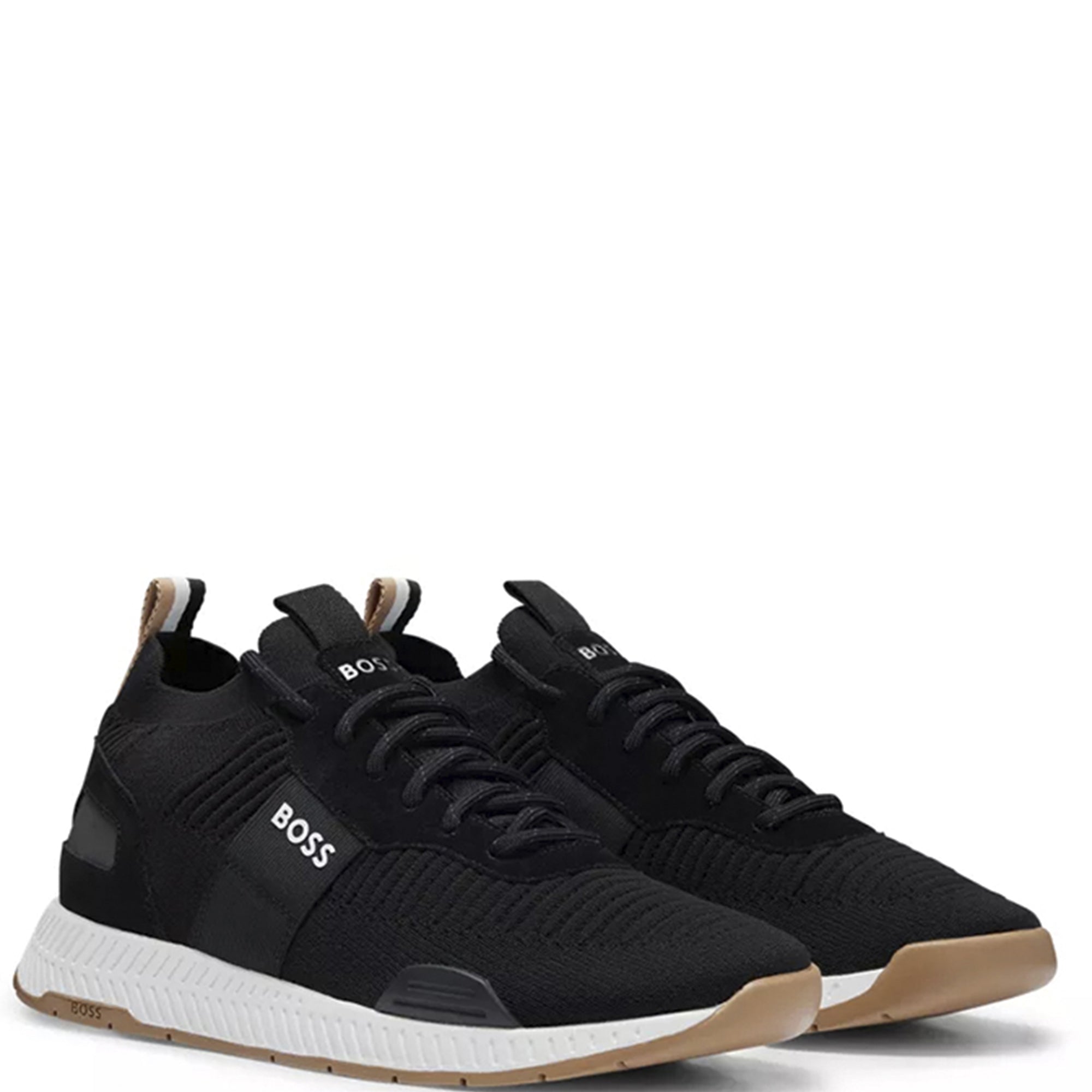 Hugo Boss Mens Titanium Run Sneakers Charcoal