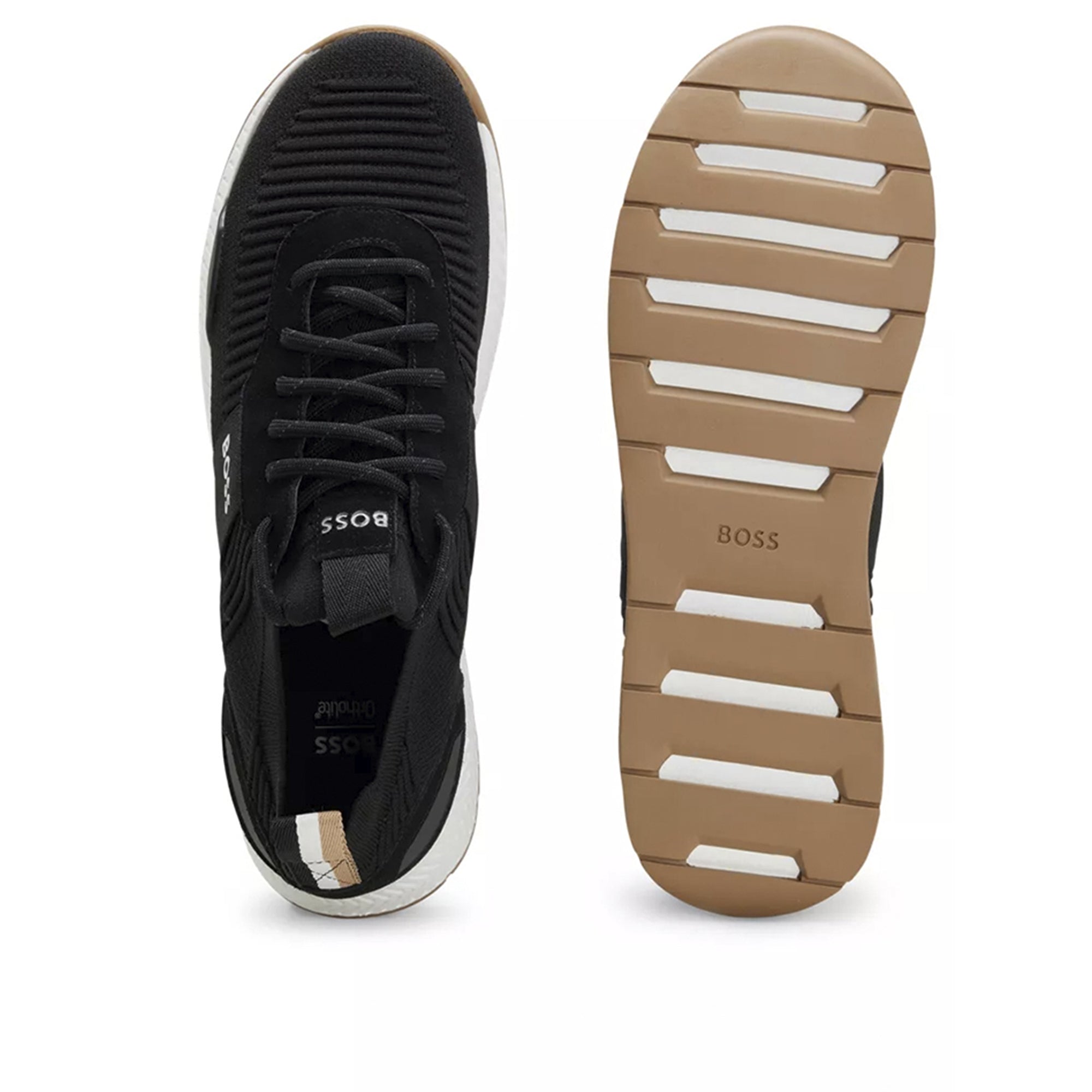 Hugo Boss Mens Titanium Run Sneakers Charcoal