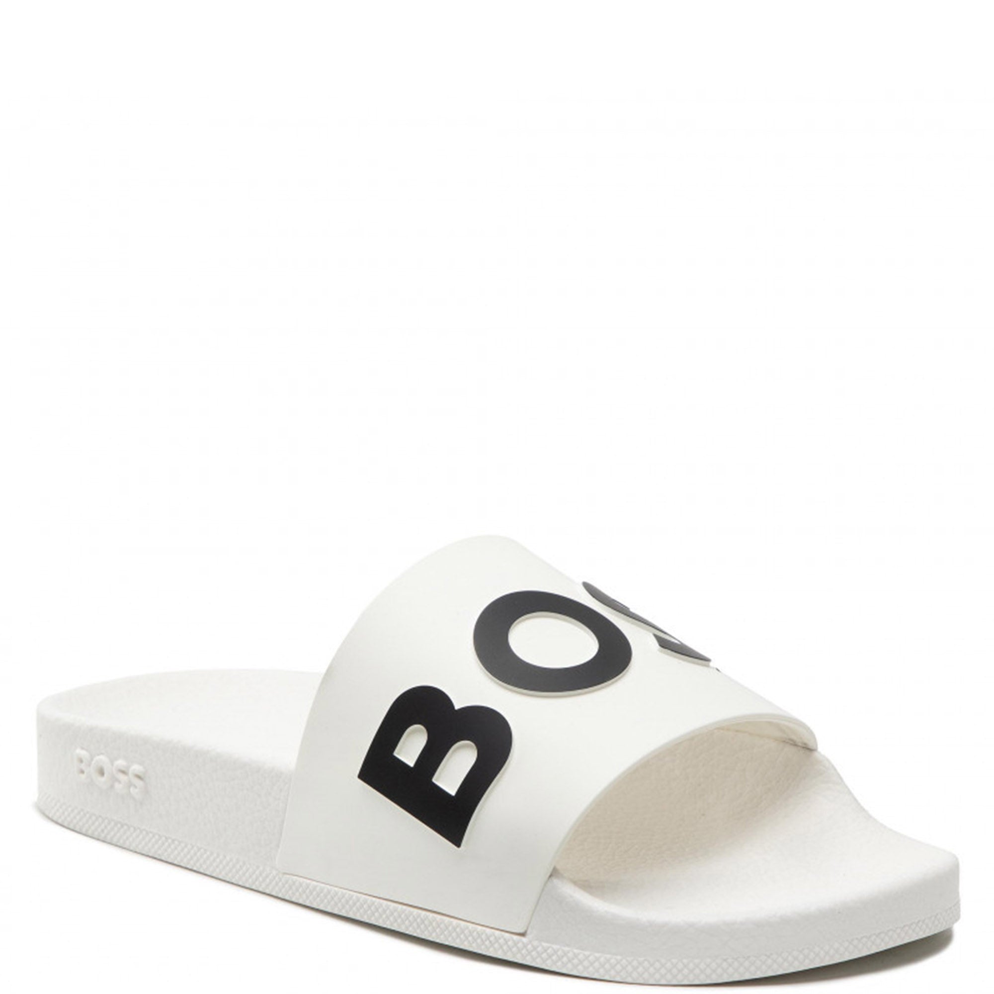 Hugo Boss Mens Classic Logo Sliders White