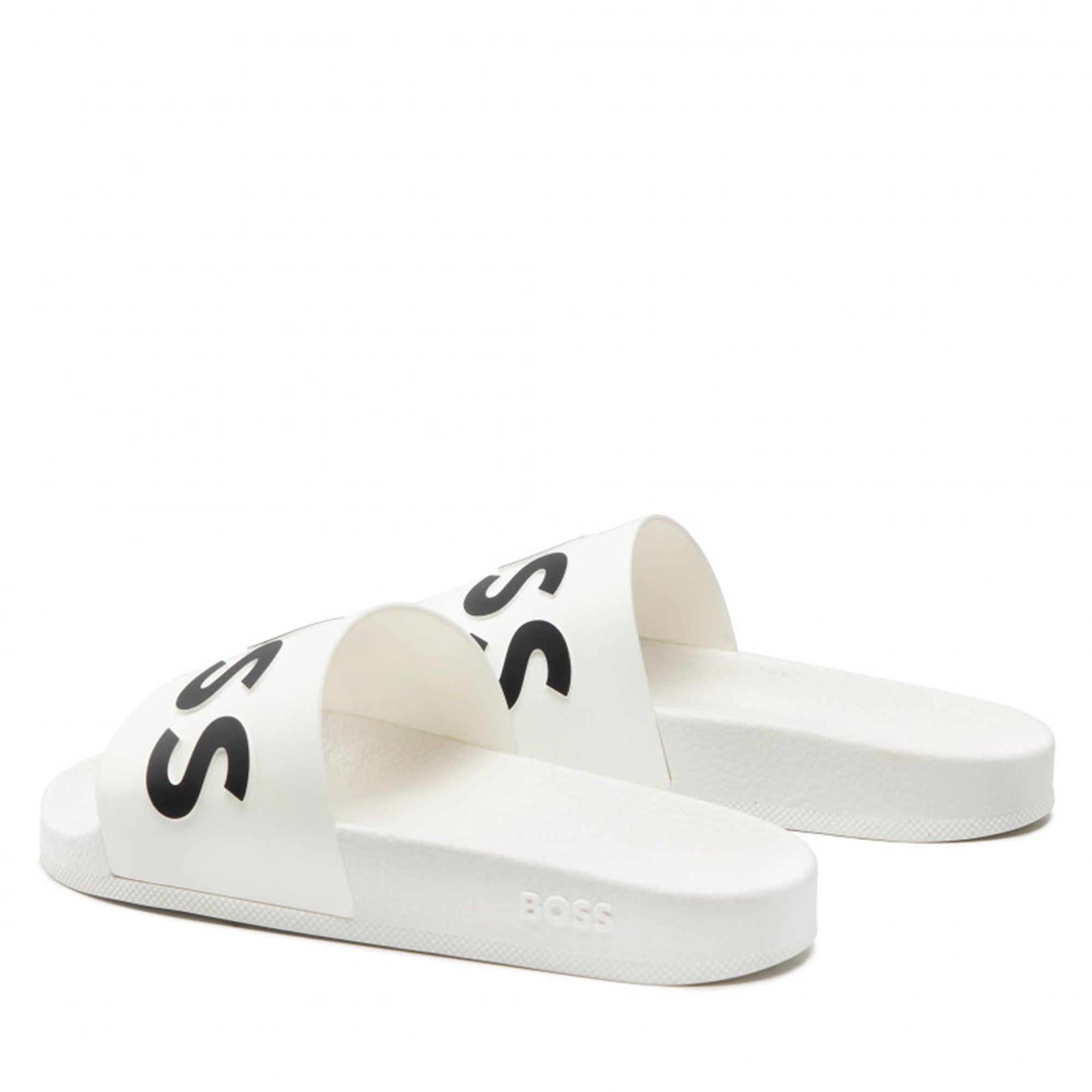 Hugo Boss Mens Classic Logo Sliders White