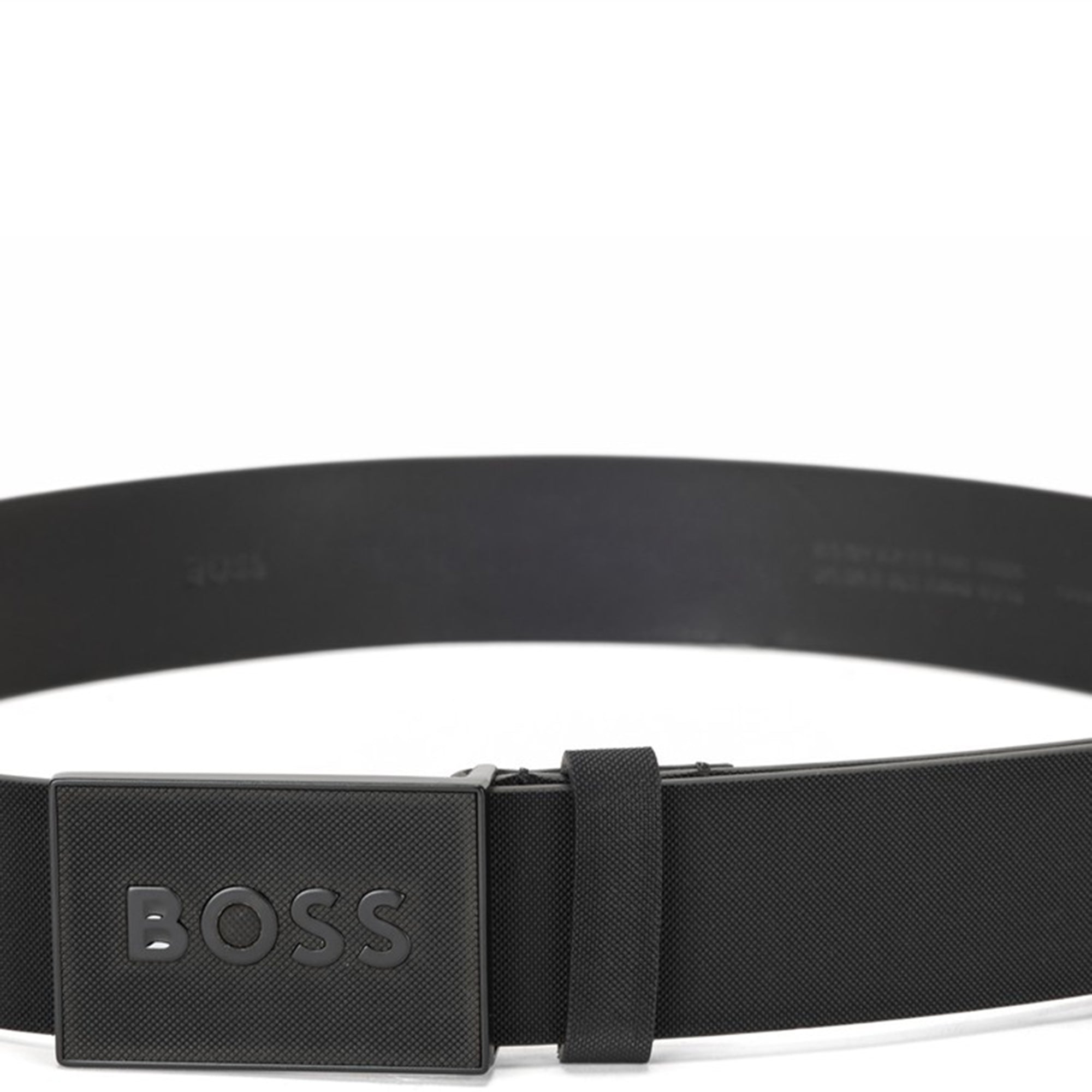 Hugo Boss Mens Boss Icon Logo Belt Black