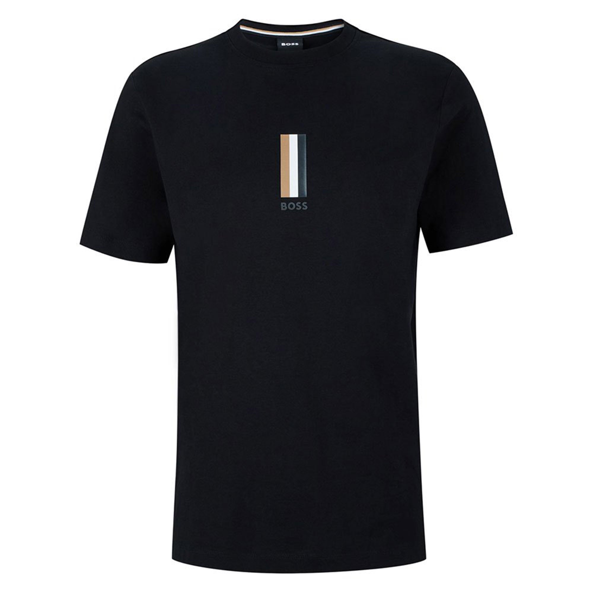 Hugo Boss Mens Chest Stripe Logo T Shirt Black