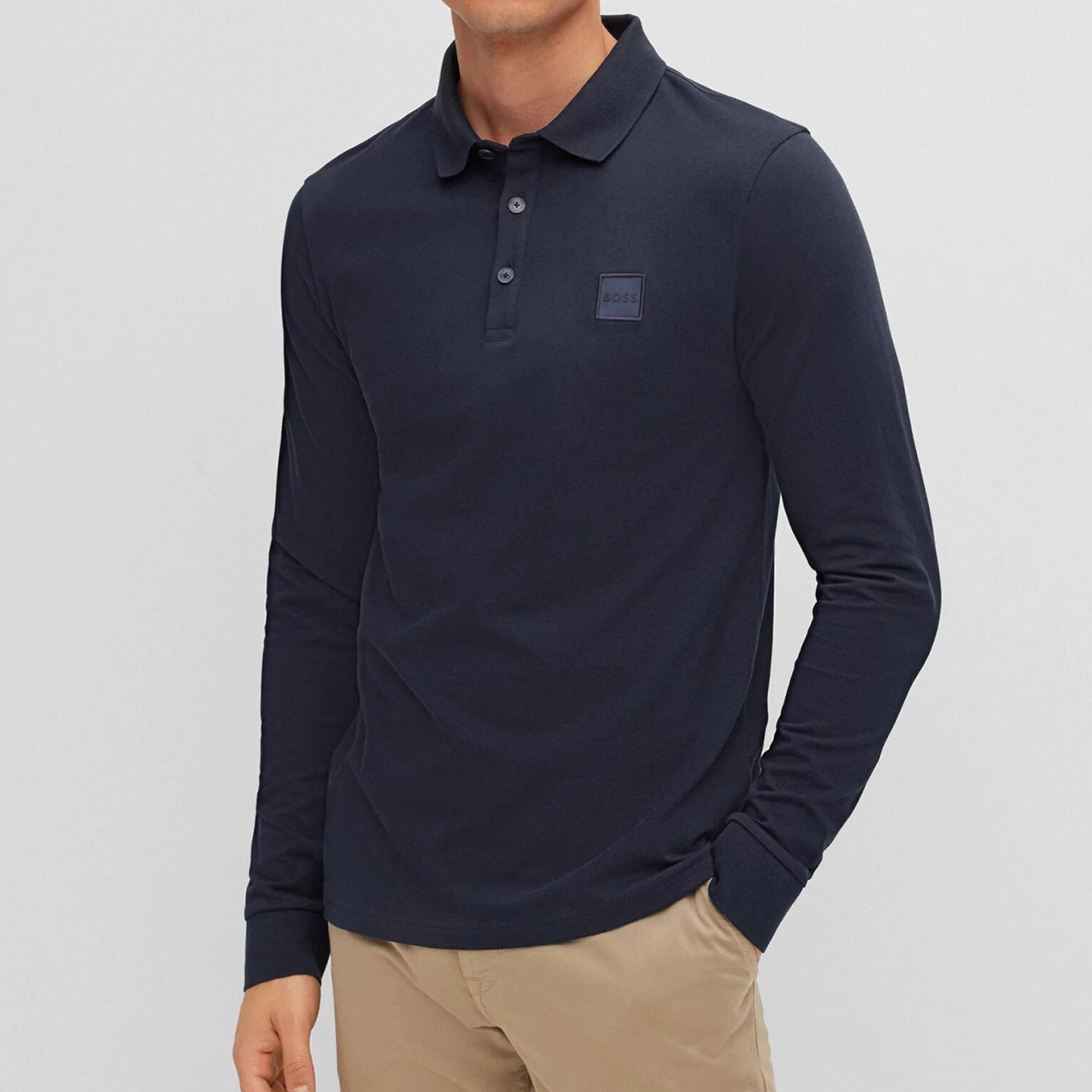 Hugo Boss Mens Square Logo Polo Shirt Navy